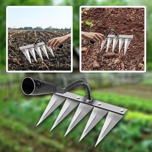 Heavy-Duty 5-Tooth Carbon Steel Garden Weeder
