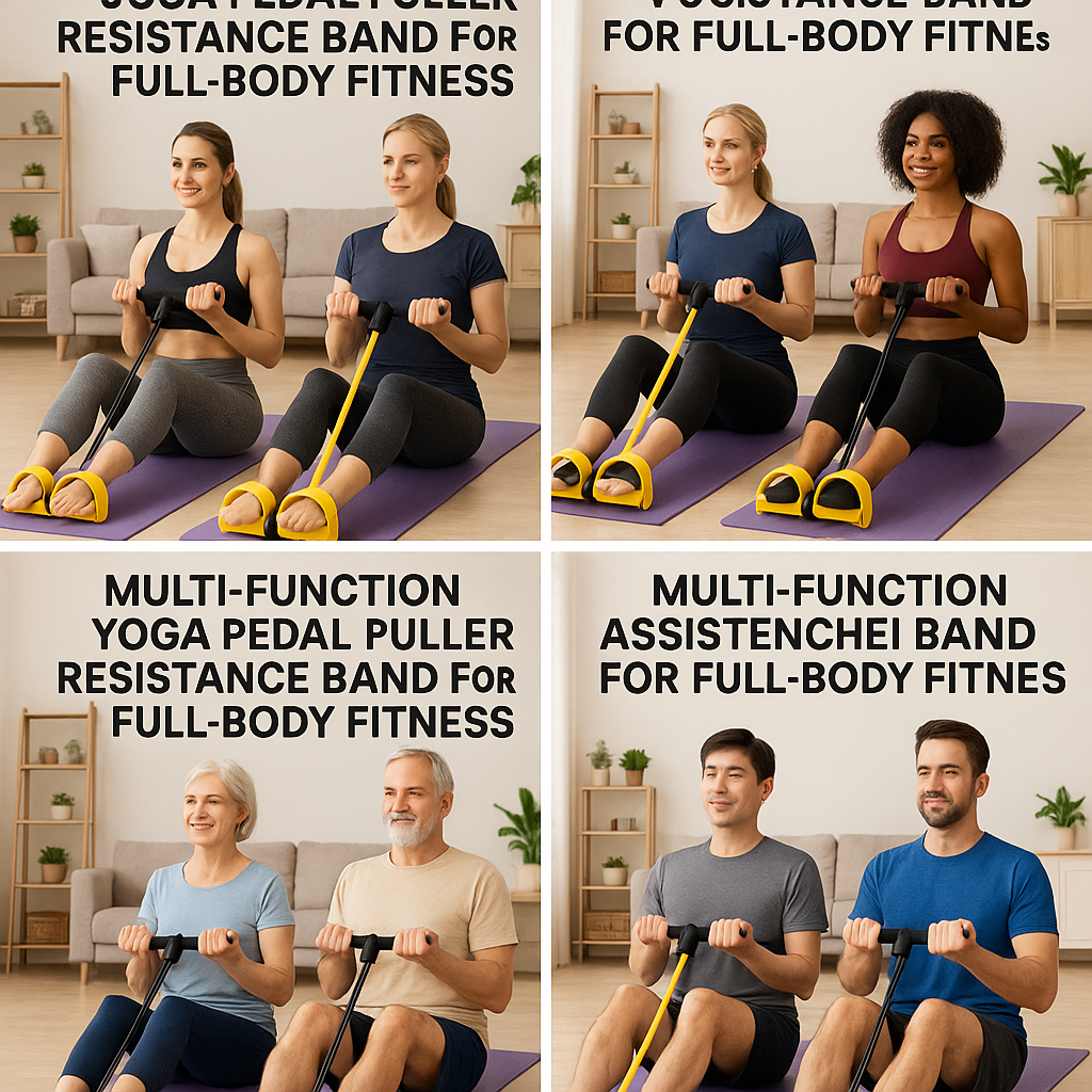 "Multi-Function Yoga Pedal Puller Resistance Band for Full-Body Fitness"